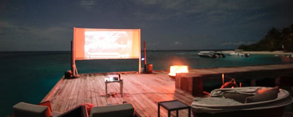 Starlit cinema screening on Kandolhu Maldives